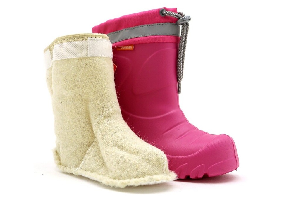 Dámské zateplené holínky Demar Mammut SM 0301 F růžové